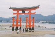 The famous vermillion gates of Itsukushima-jinja, plus cockle pickers, Miyajima