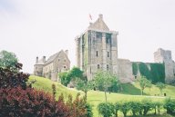 The castle at St Sauveur from the restaurant